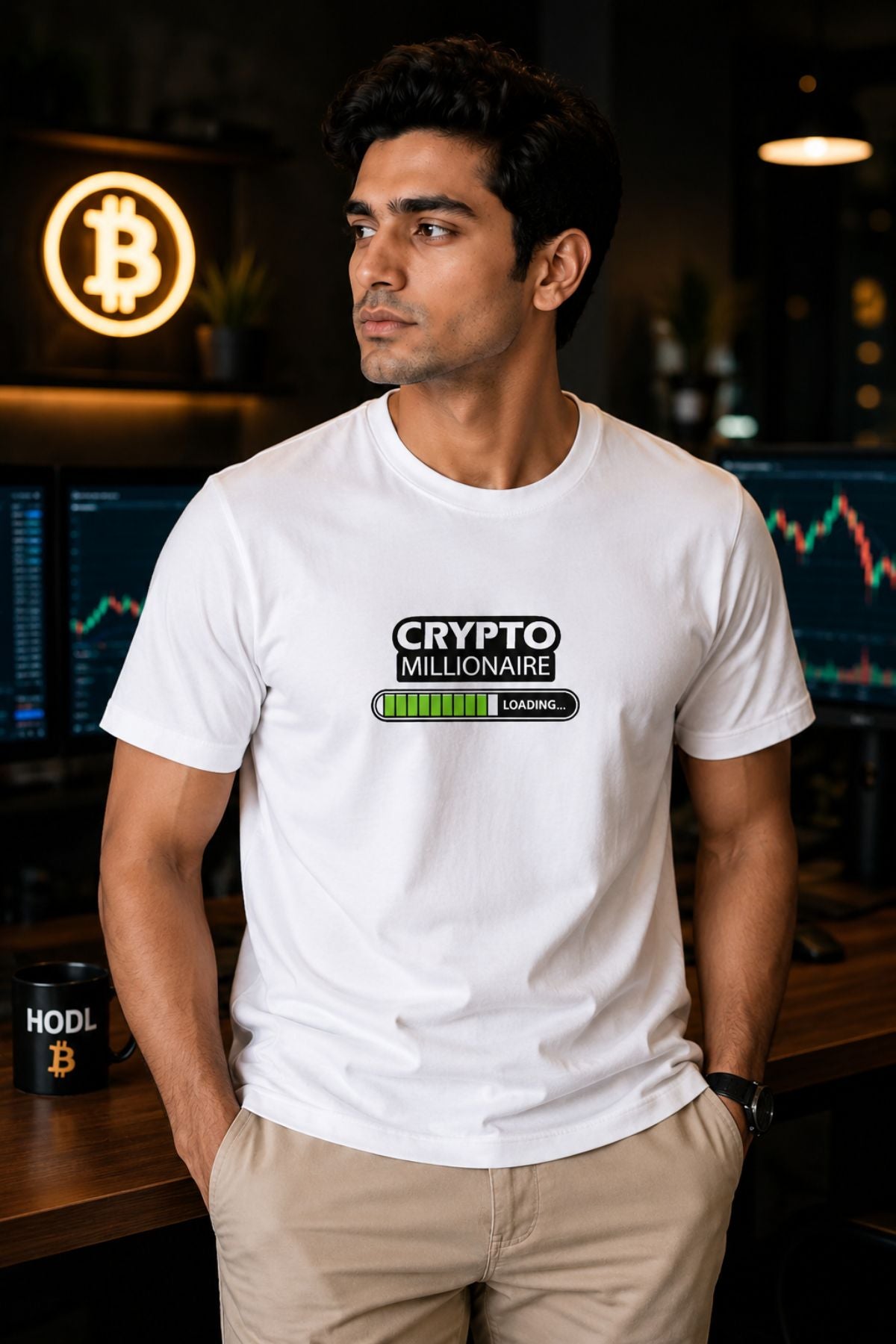 Crypto Millionaire Loading Printed Unisex Crypto T-Shirt