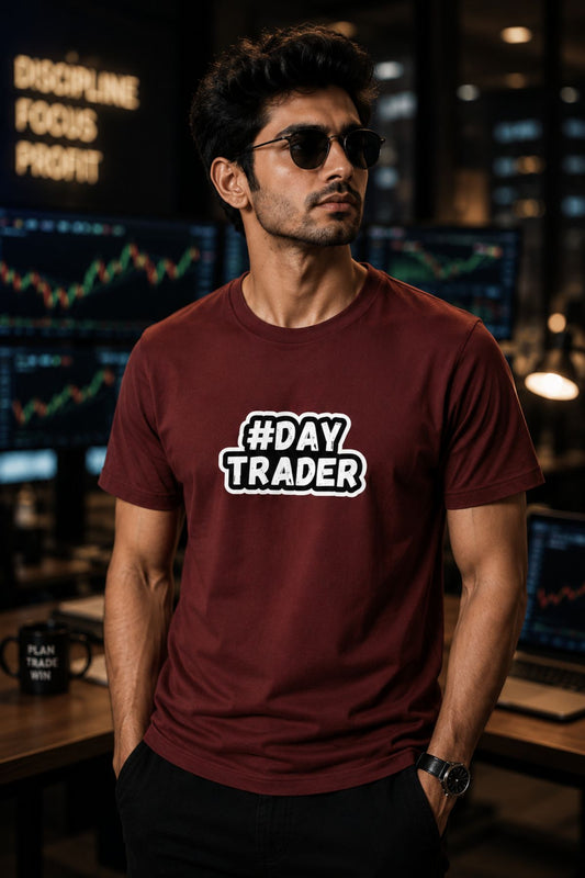 Day Trader Minimal Typograph Printed Unisex Trading T-Shirt