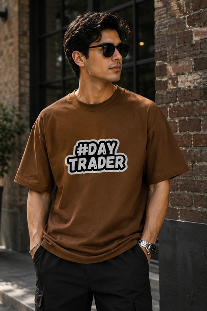 #Day Trader Oversize Printed Trading T-Shirt