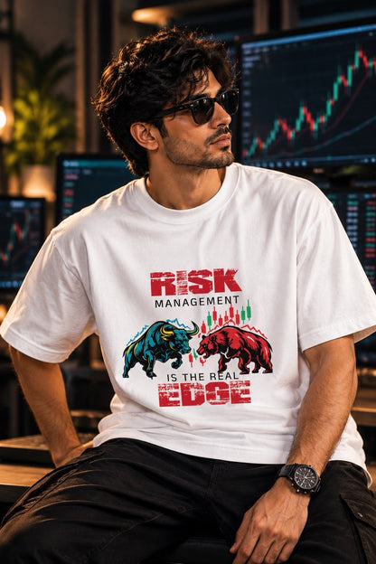 Risk Edge Oversize Printed Trading T-Shirt