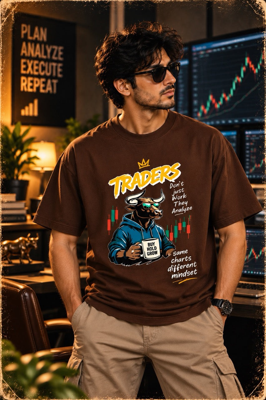Trader Analyse n Hold Oversize Printed Trading T-Shirt