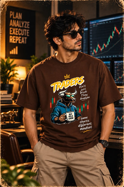 Trader Analyse n Hold Oversize Printed Trading T-Shirt