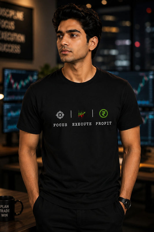 Focus Execute Profit Trader Printed Unisex Trading T-Shirt