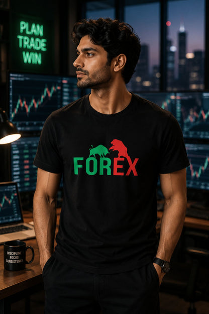 Forex Bear Bull Printed Unisex Trading T-Shirt