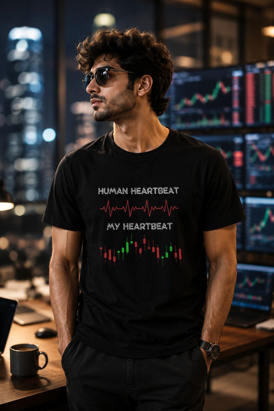 Trader Heartbeat Unisex Printed Trading T-Shirt