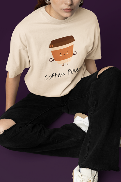 Coffee Power Printed Oversize T-Shirt