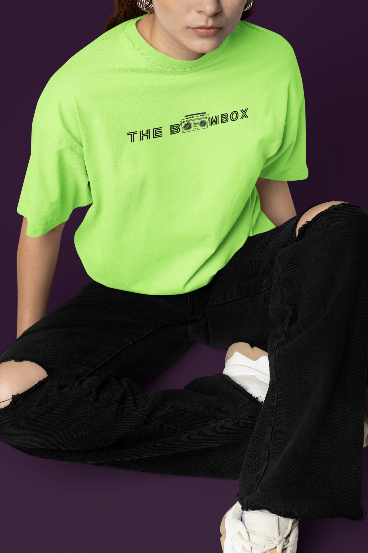 Boombox Music Printed Oversize T-Shirt