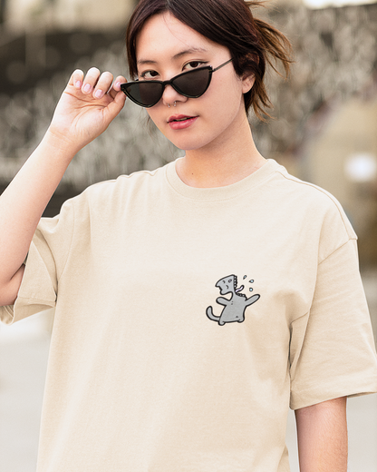 Hungry Cat Printed Oversize T-Shirt