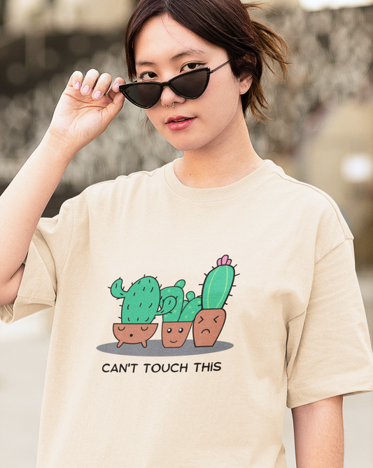 Cant Touch This Printed Oversize T-Shirt