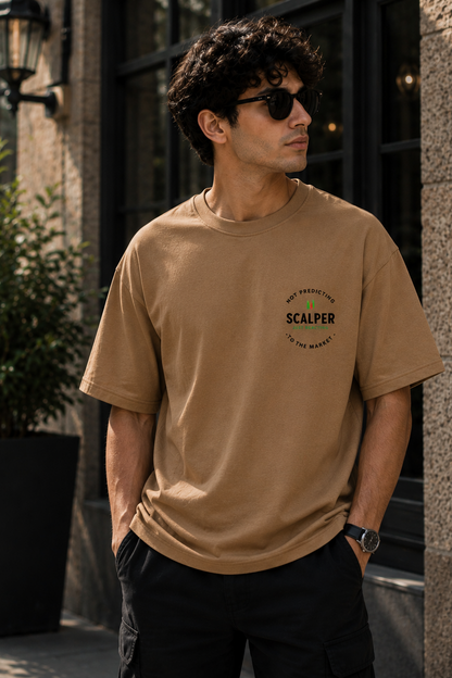 Scalper Pocket Printed Trader Oversize Printed Trading T-Shirt