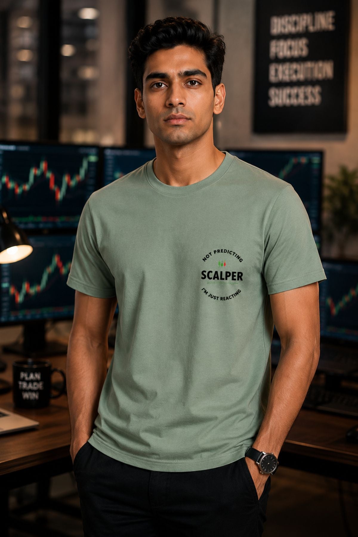 Scalper Trade Type Pocket Size Printed Unisex Trading T-Shirt