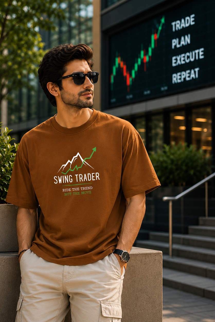 Swing Trader Oversize Printed Trading T-Shirt