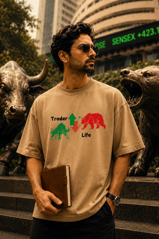 Trader life Oversize Printed Trading T-Shirt
