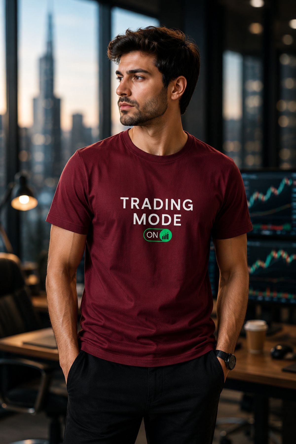 Trading Mode On Unisex Printed Trading T-Shirt